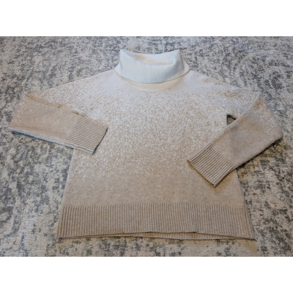 Tahari Cream Tan Cowl Neck Speckled Fall Knit Sweater Cozy Pullover Women's‎ XL